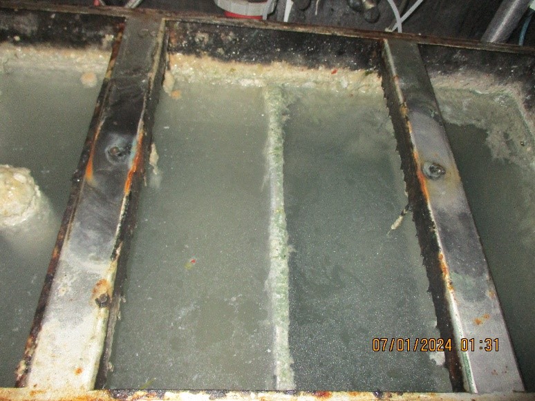 First Grease Trap Before Cleaning